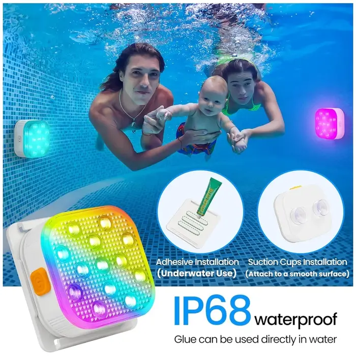 Lumières de piscine submersibles rechargeables avec télécommande