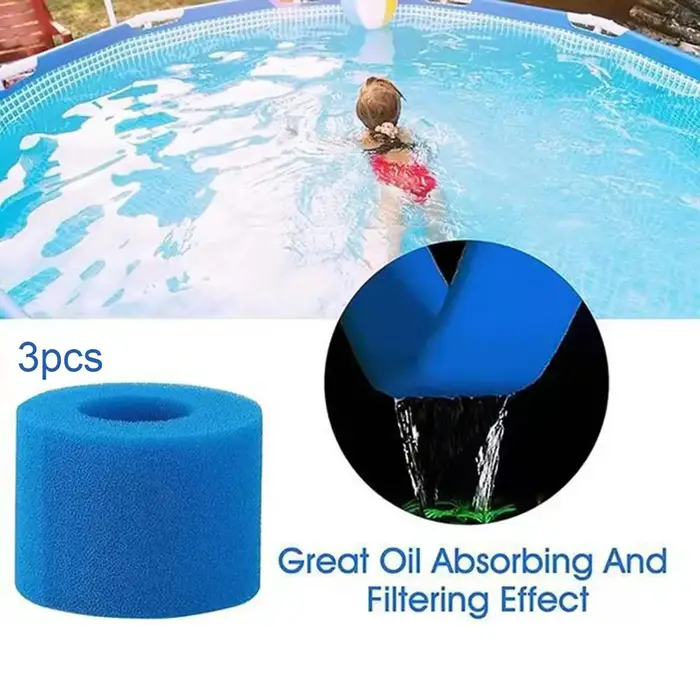 Éponge filtrante réutilisable et lavable pour piscines de type V1