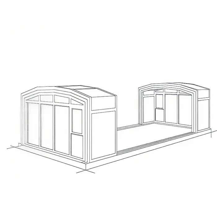Couverture de piscine télescopique en aluminium sur mesure