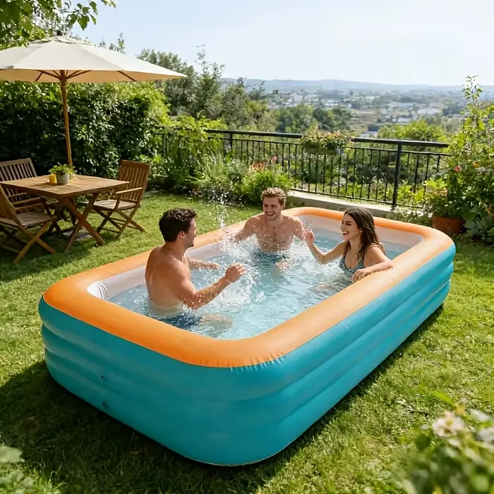 Piscine gonflable en PVC à trois couches de 2,1 m/1,8 m/1,5 m, grande piscine gonflable, idéale pour les vacances d'été