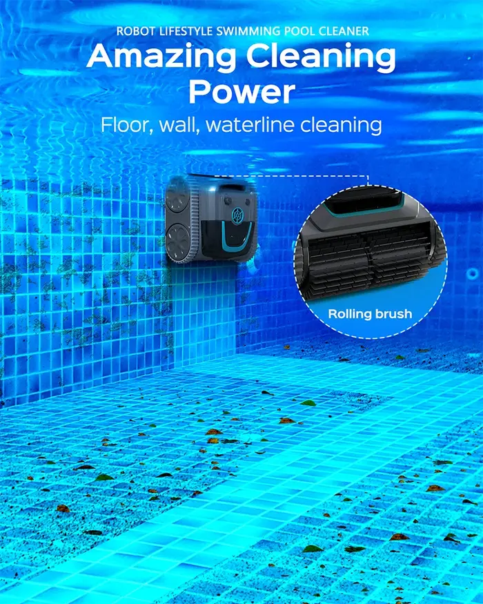 Robot nettoyeur de piscine sans fil