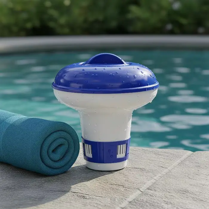 Distributeur de chlore flottant pour piscine de 5 pouces avec aérations réglables et couvercle anti-fuite pour piscines