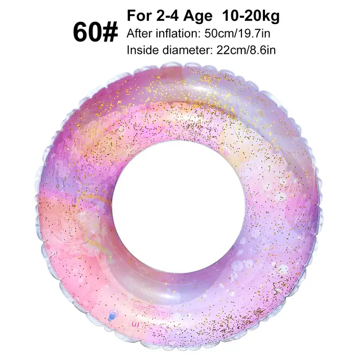 1PC Bouée de natation gonflable en PVC rose scintillante pour piscine, plage, lac en été