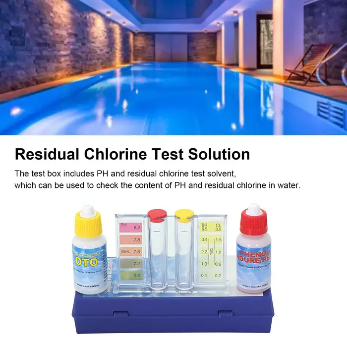 Kit de test de la qualité de l'eau de piscine : Solution de détection du pH et du chlore résiduel av
