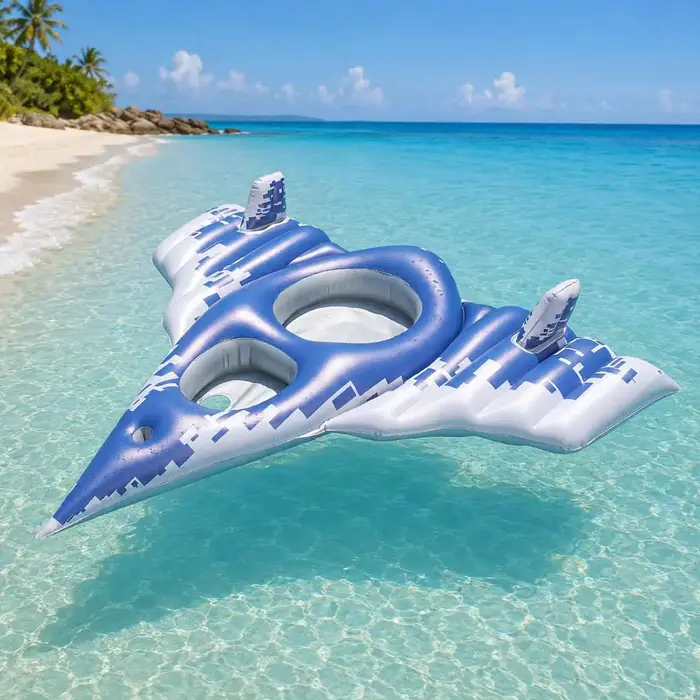1PC Flotteurs de piscine en forme d'avion avec poignée et pistolet à eau
