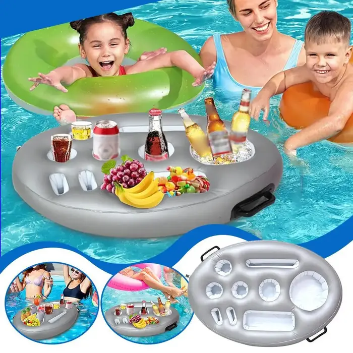 Plateau de piscine gonflable multi-compartiments