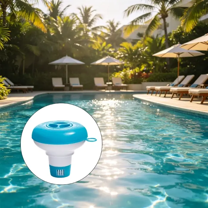 Distributeur comprimés flottants pour piscine, pour l'entretien l'eau piscine, distributeur produits