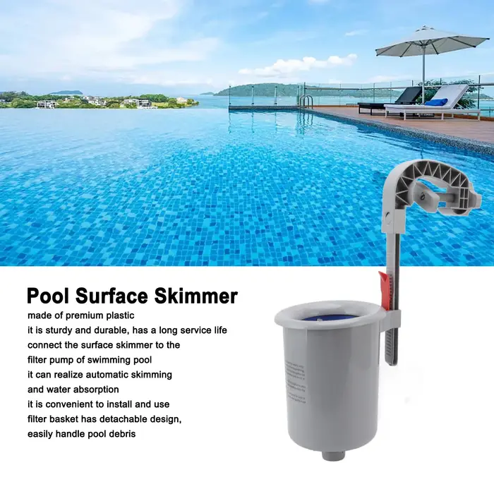 【Nouveau】écumoire de piscine en plastique gris