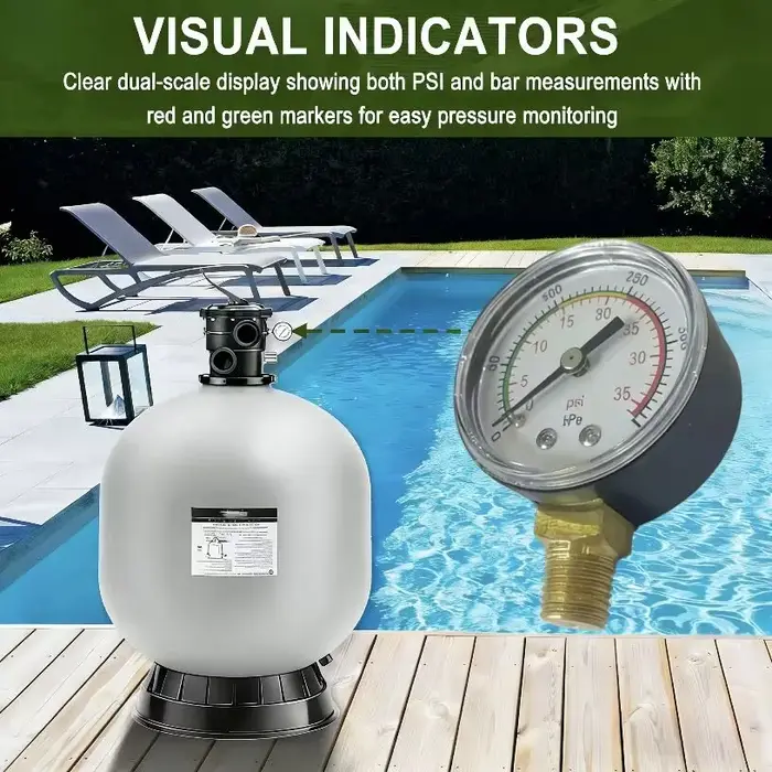 Manomètre de pression pour filtre à sable de piscine