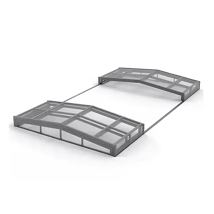 Couverture de piscine télescopique en aluminium sur mesure