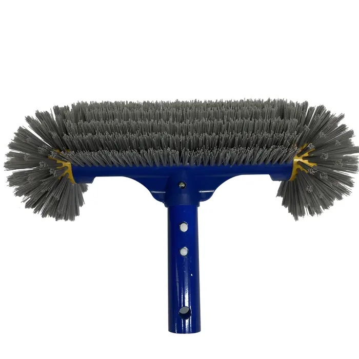 Tête de brosse de piscine robuste de 13 pouces avec manche en aluminium détachable pour le nettoyage des murs
