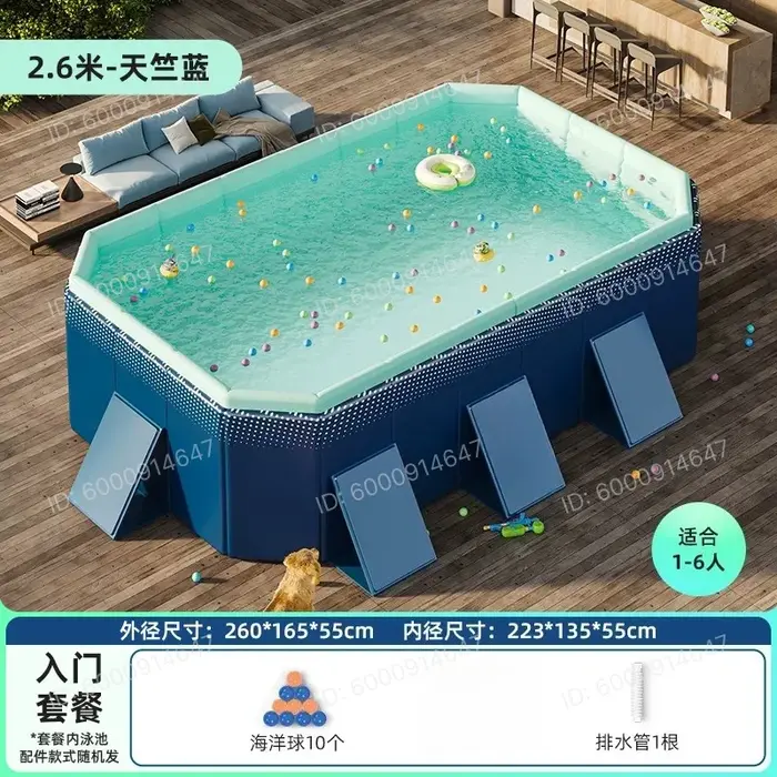 Grande piscine pliable à structure rigide, non gonflable, portable, pour la maison, la famille, les