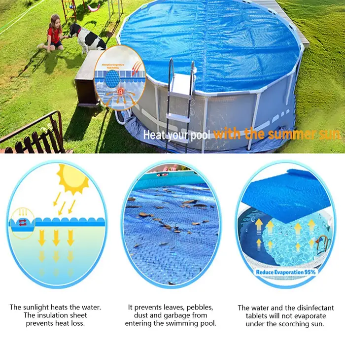 Couverture solaire isolante ronde robuste de qualité supérieure pour piscine