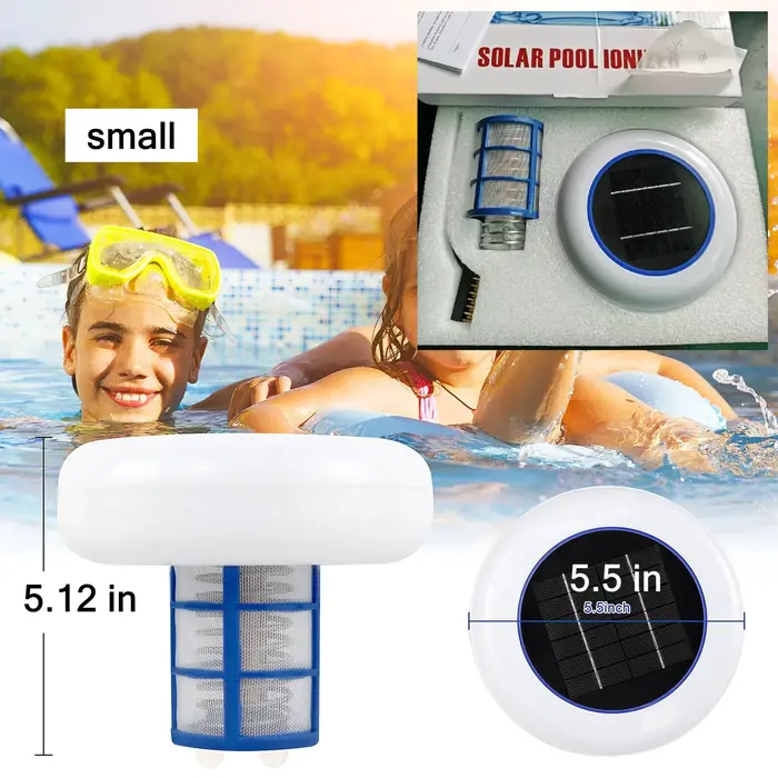 Ioniseur solaire pour piscine, purificateur d'eau flottant à ions cuivre, inhibiteur d'algues sans c