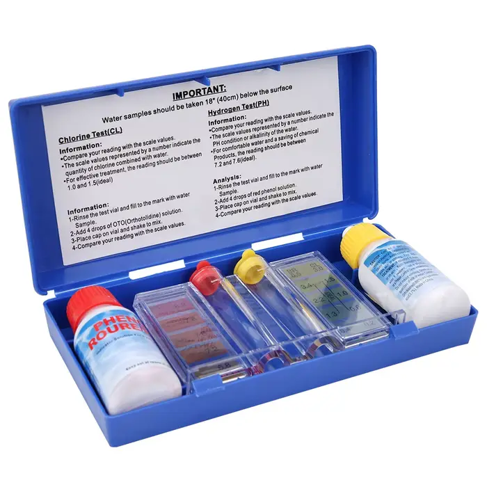 Kit de test de la qualité de l'eau au chlore PH pour piscine, boîte de test d'eau, kit de test de la