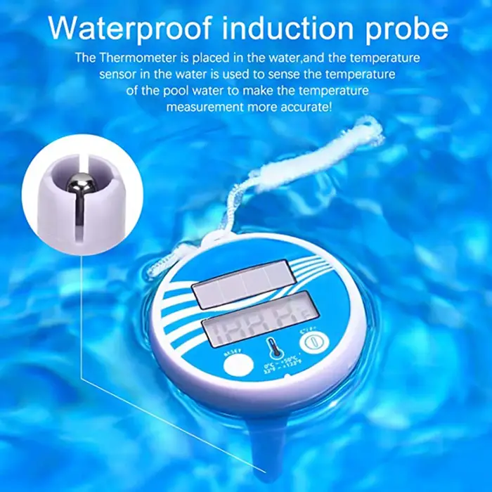 Thermomètre flottant solaire étanche pour piscine