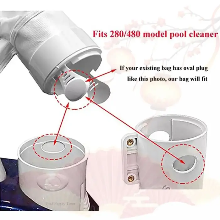 Sac filtrant à fermeture éclair de remplacement pour nettoyeur de piscine Polaris 280 480, pièces de