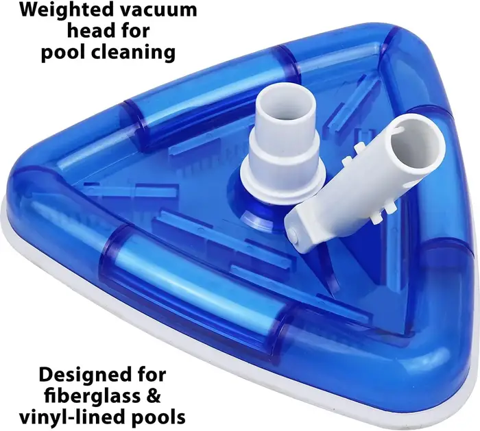 Aspirateur de piscine triangulaire robuste, tête pondérée pour un nettoyage rapide de la piscine