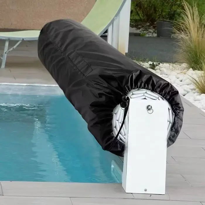 1 couverture de bobine solaire robuste pour piscines, couverture durable avec système de bobine à ro