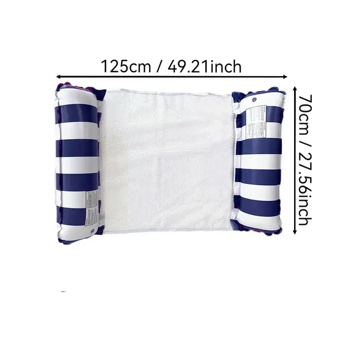Matelas Gonflable Flottant Pliable pour Piscine, Hamac Aquatique, Tapis Gonflable en PVC à Rayures p