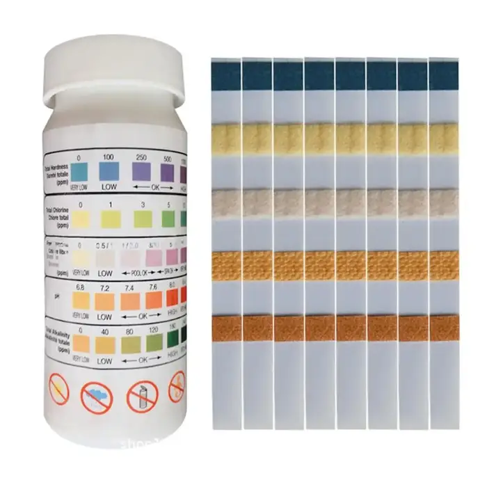Bandelettes de Test de PH au chlore polyvalentes 5 en 1, 50 pièces, testeur d'eau de piscine, outil