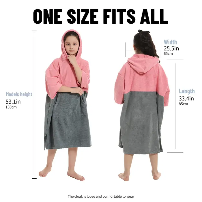 Robe à langer pour enfants: Poncho de surf absorbant à séchage rapide, serviettes de bain en microfi
