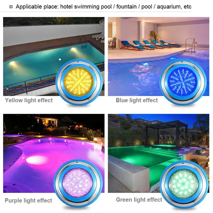 Lampes de piscine en acier inoxydable RGB 12V 12W 18W 25W 35W 45W