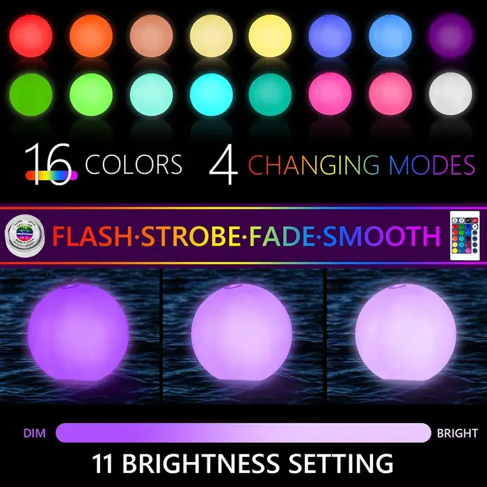 Boule lumineuse LED flottante pour piscine
