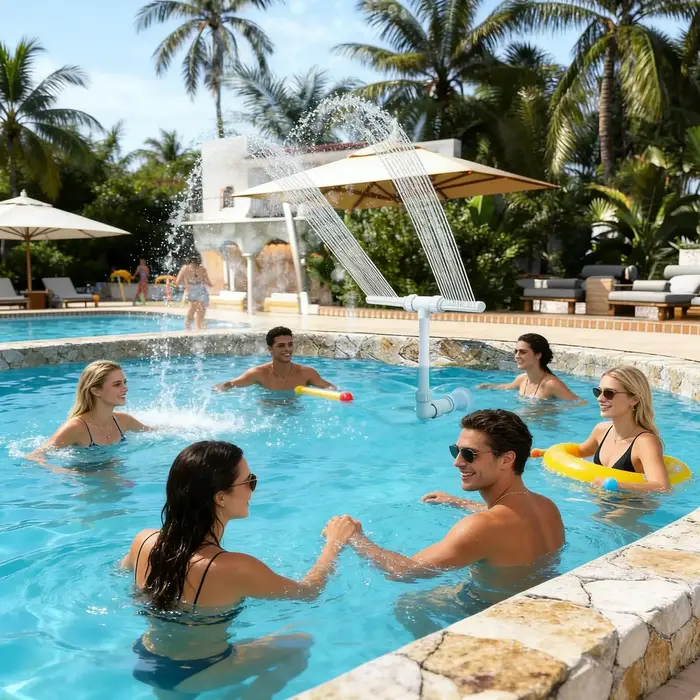 Fontaine de piscine pour piscines hors sol et enterrées