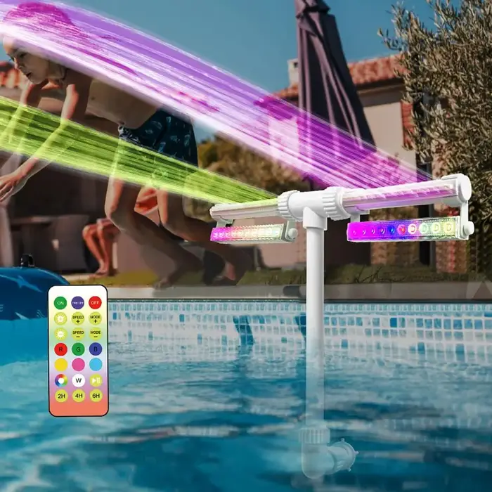 Fontaine de piscine avec lumières pour piscines creusées et hors sol