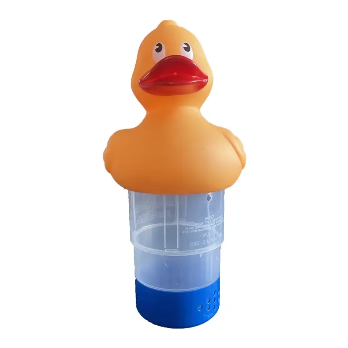 Distributeur de chlore flottant pour piscine (canard jaune), compatible avec les comprimés de 1 et 3