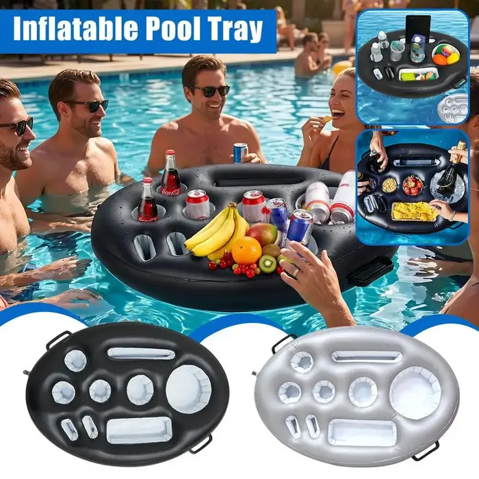 Plateau de piscine gonflable multi-compartiments