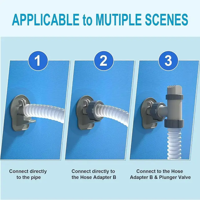 2 supports de tuyaux de piscine, accessoires d'assemblage pour l'extérieur professionnel