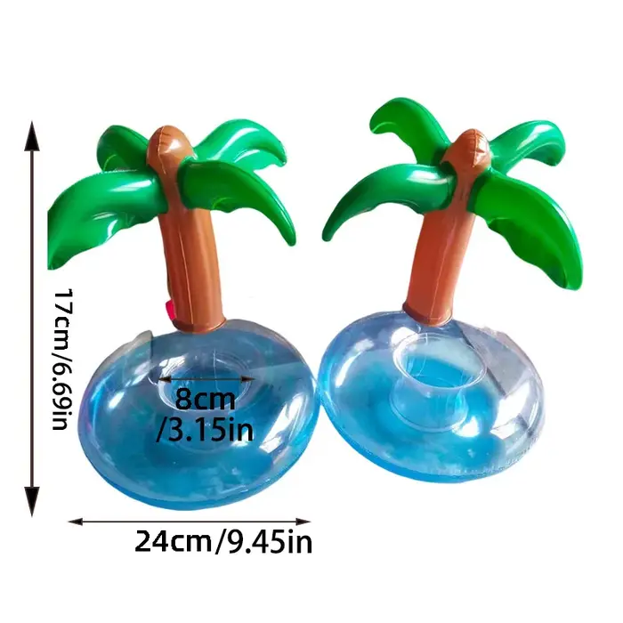 Porte-gobelet flottant gonflable en forme de palmier, flotteur pour boissons, pour piscine, plage, fête d'été, jouet aquatique d'extérieur