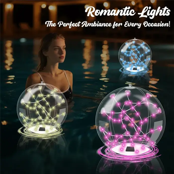 Lampes flottantes solaires pour piscine de 34 cm