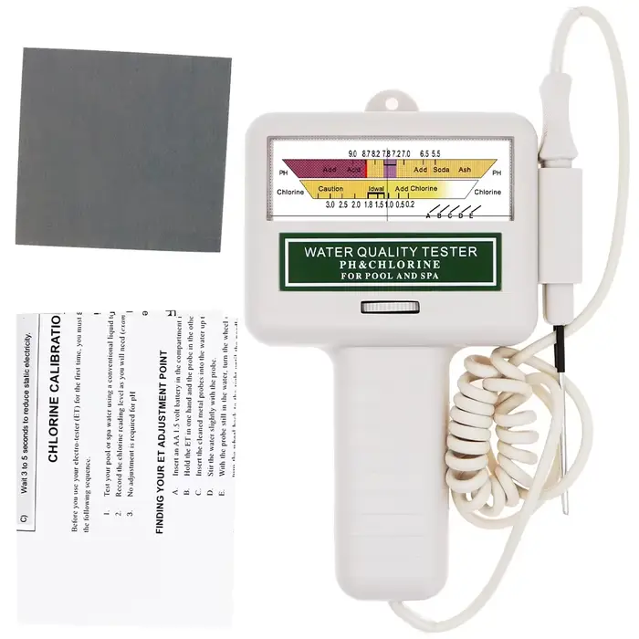 Testeur de PH et de chlore 2 en 1, testeur de qualité de l'eau et du chlore, mesure CL2 pour piscine
