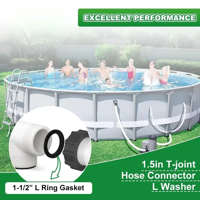 Lot de 5 joints plats en forme de L pour raccords en T de piscine de 1