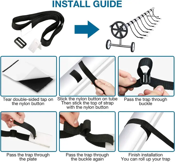 Kit universel de sangles de bobine de couverture solaire de piscine