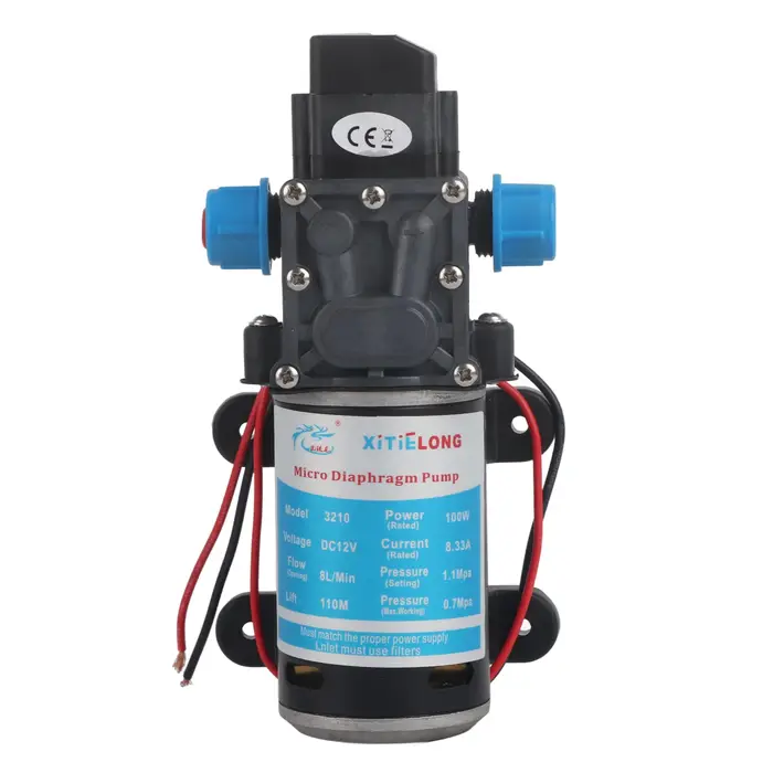 Pompe à Eau Auto-Amorçante à DiaphLeurs me Haute Pression, 12V, DC 100W, 8L/Min, 160Psi, pour Lavage