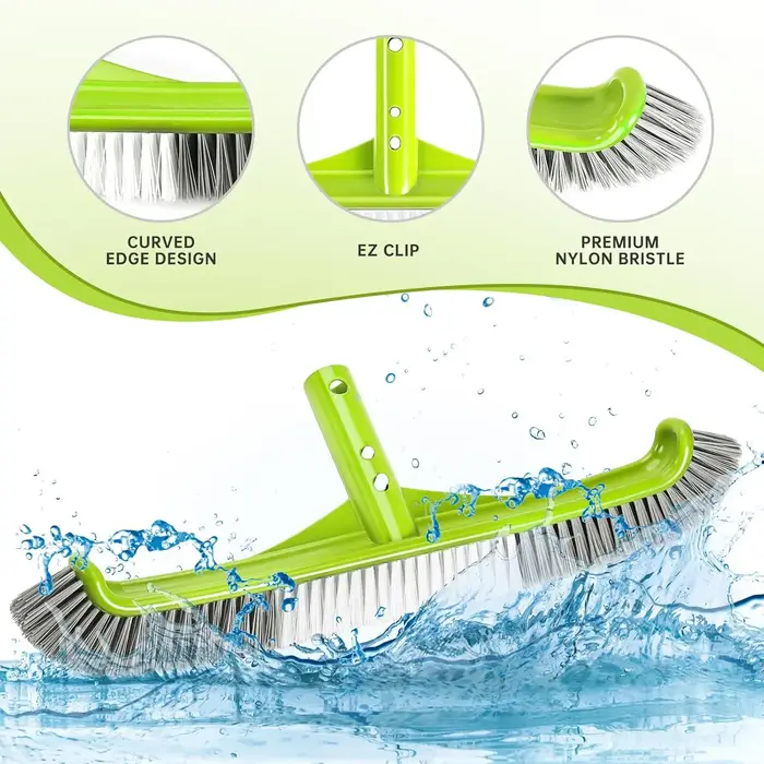 Tête de brosse de piscine à bord incurvé de 17