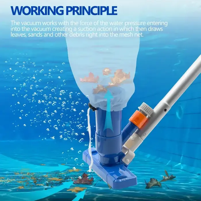 Kit d'aspirateur de piscine avec 4 sections