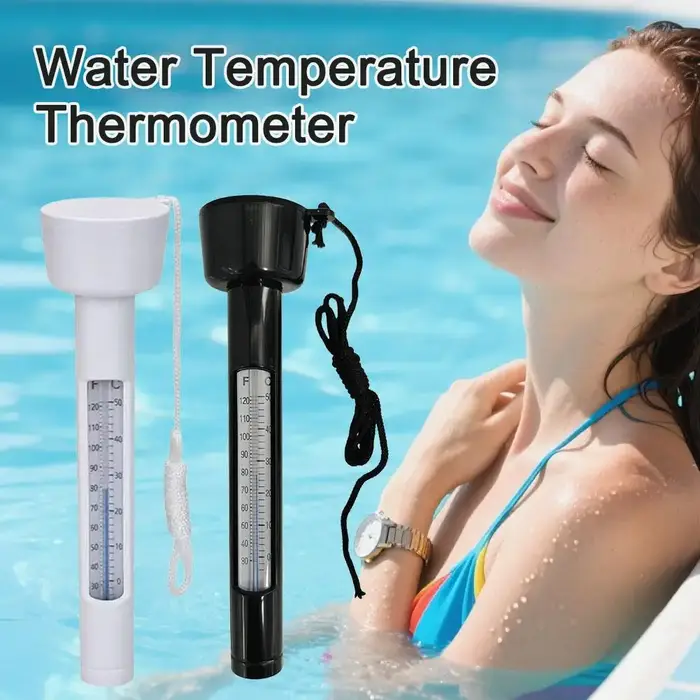 Thermomètre flottant pour piscine, outil de mesure de la température de l'eau en plastique robuste pour piscine, spa, bain à remous, Fahrenheit Celsius
