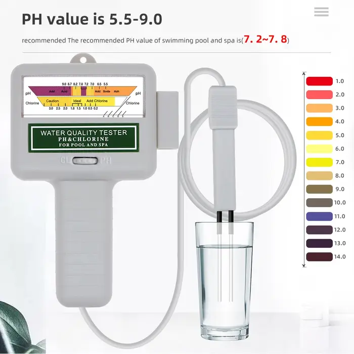 Testeur professionnel de PH et de chlore 2 en 1