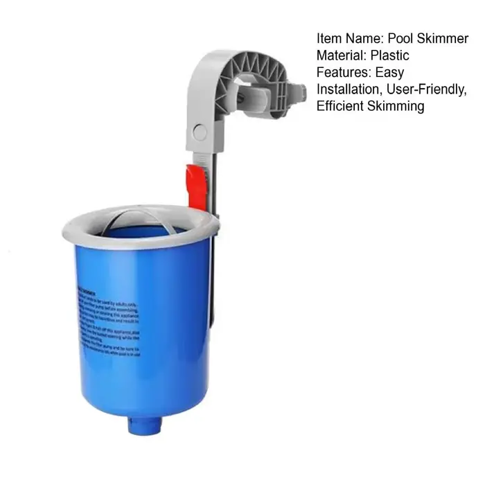 Écumoire de piscine mural flottant auto avec support réglable panier d'écumoire amovible pour débris
