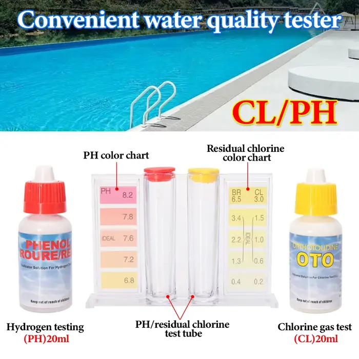Kit de test d'eau PH Combo ine