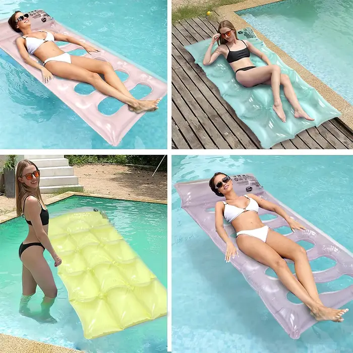 Matelas flottant gonflable pour piscine et plage, lit de relaxation aquatique
