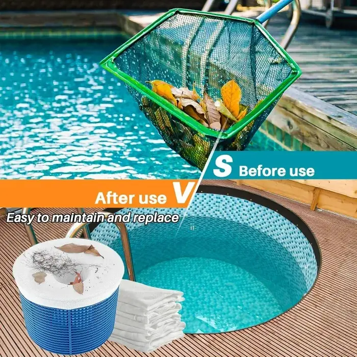 50/5x Chaussettes filtrantes en maille polyester pour paniers de piscine