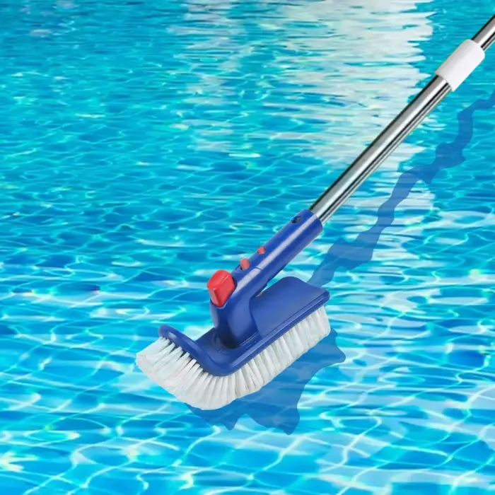 Brosse de nettoyage de piscine à manche courbé rotatif à 180 degrés