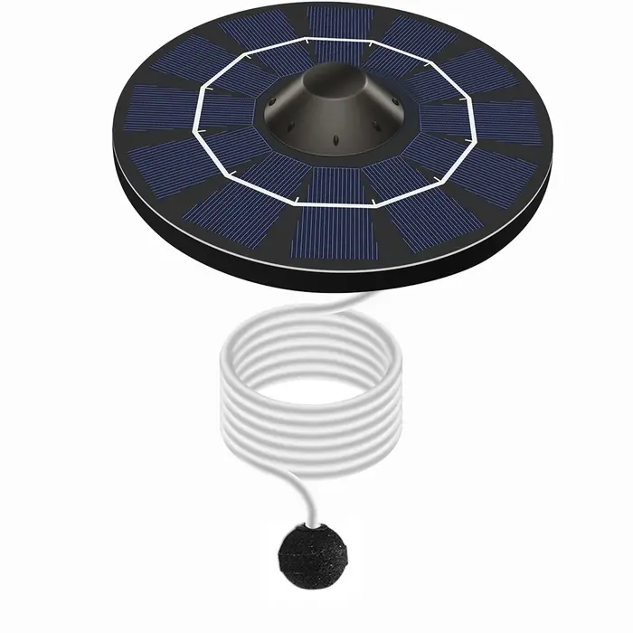 Pompe à air solaire flottante 2,5 W pour bassin, oxygénateur solaire pour aquarium et bassin à poiss