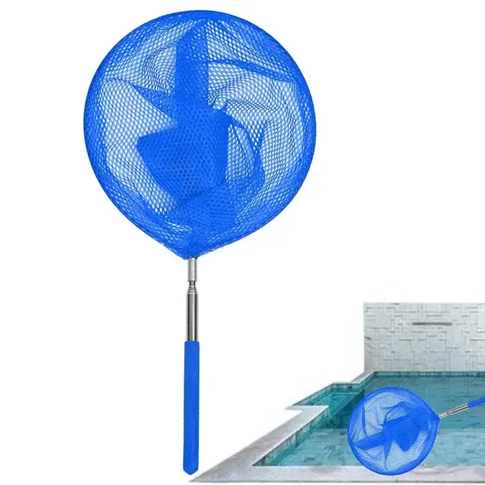 Filet d'écumoire de piscine télescopique, nettoyeur de piscine, filet de nettoyage de feuilles et dé